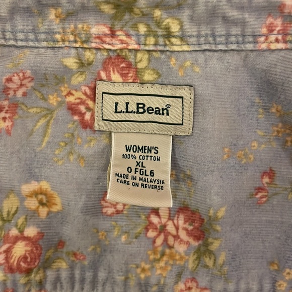 L.L. Bean women’s x-large floral print corduroy button-down - Picture 4 of 6